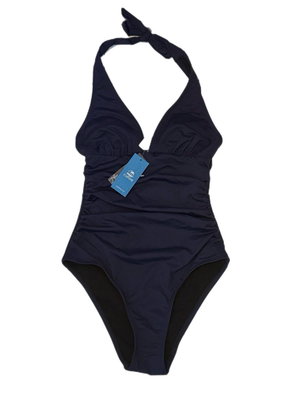 Cupshe Navy Halter One-Piece Swimsuit